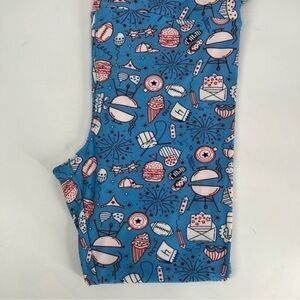 5/$25 SALE LULAROE BBQ football 4th of July leggings TC